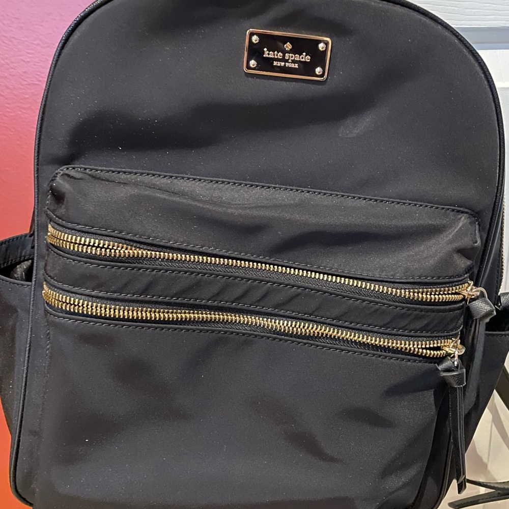 Kate spade black nylon backpack